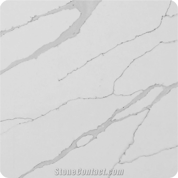 White Artificial Quartz Slabs for Bathroom Countertops