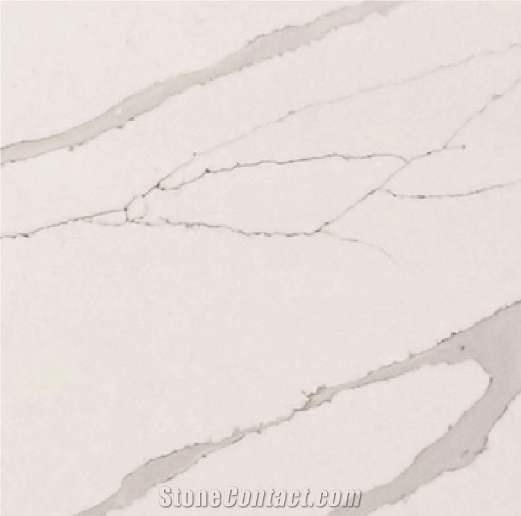 White Artificial Quartz Slabs for Bathroom Countertops