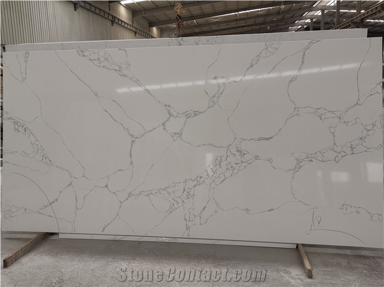 White Quartz Stone for Interior Countertops