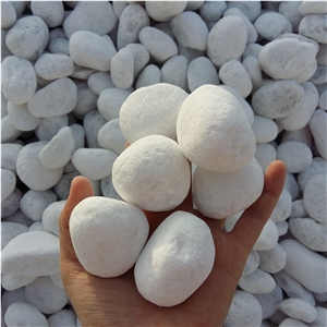 Factory Pebble White Color Pebble Tumbled Stone