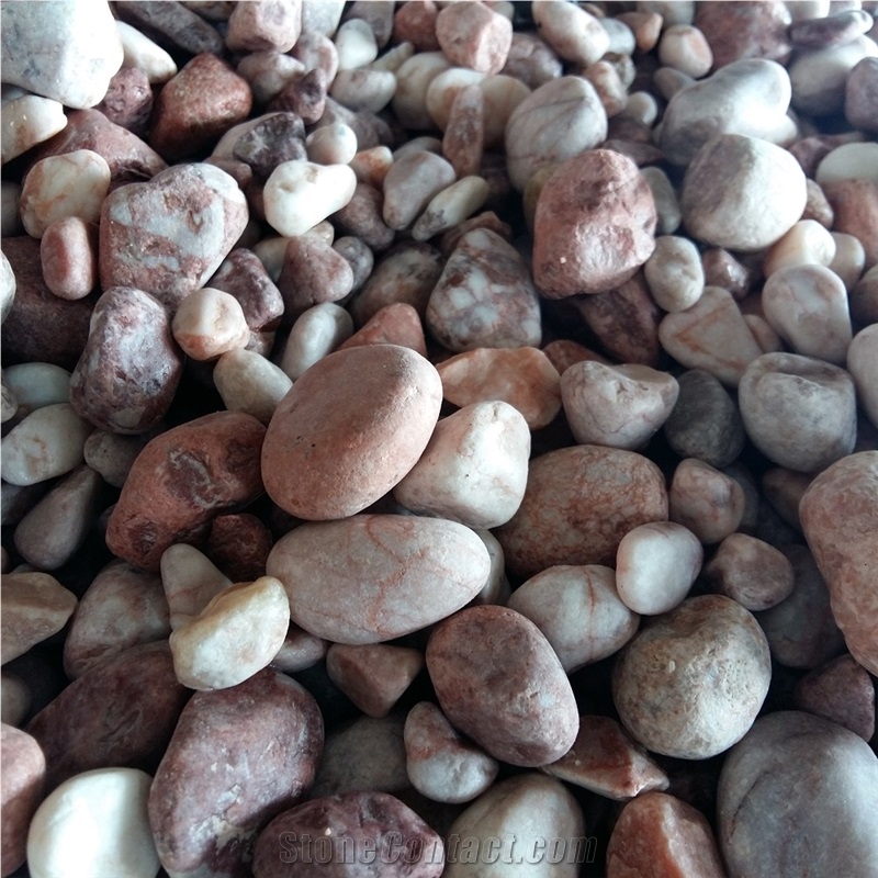 Roundness Shape White Color Pebble Stone