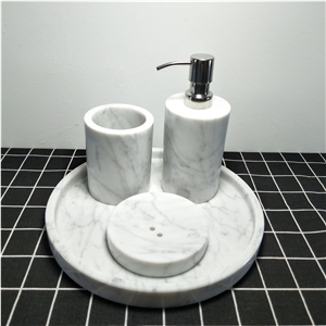 Marble Bathroom Sets- Dispenser, Toothbrush Holders, Soap Dish
