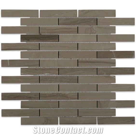 Brick Grey Marble Bathroom Floor Mosaic Tile
