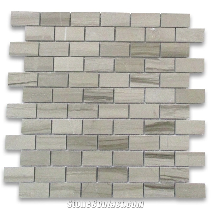 Brick Grey Marble Bathroom Floor Mosaic Tile