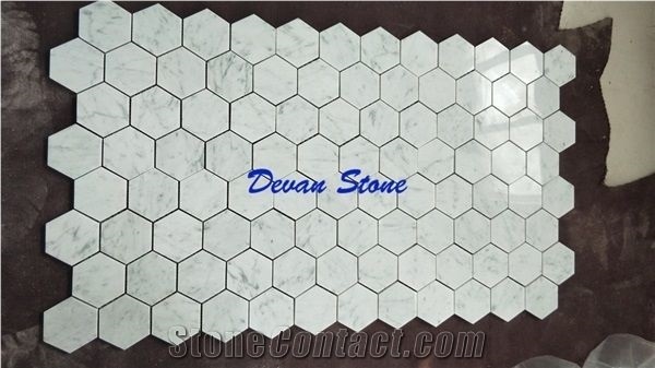 Carrara White Marble Hexagon Mosaic
