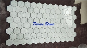 Carrara White Marble Hexagon Mosaic