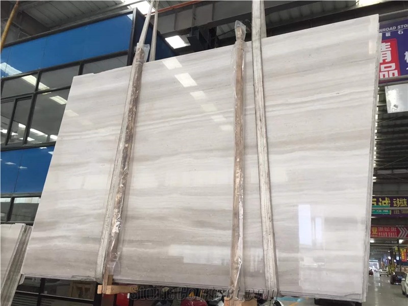China White Wood Marble Slabs & Tiles