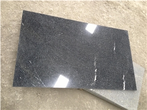 Ebony Black 2cm Polished Granite Slabs Wall Tiles