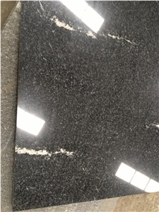 Ebony Black 2cm Polished Granite Slabs Wall Tiles