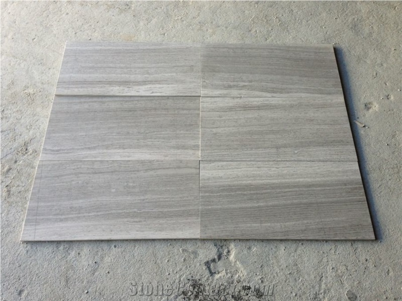 Grey Wood Marble Polished Bathroom Floor Tiles