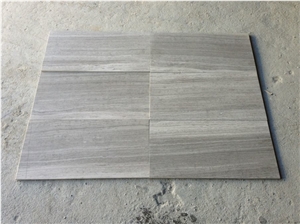 Grey Wood Marble Slabs, Polished Tiles