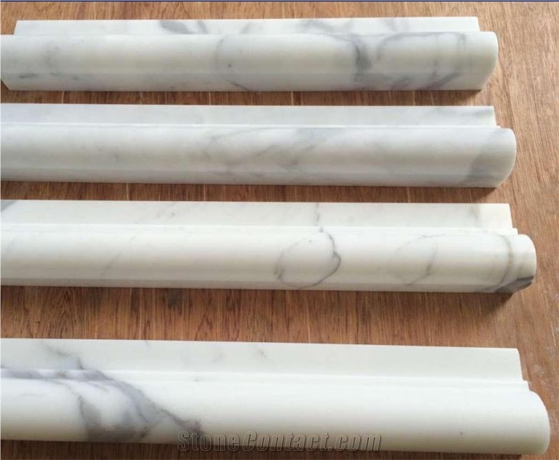 White Marble Wall Molding, Pencil Liners