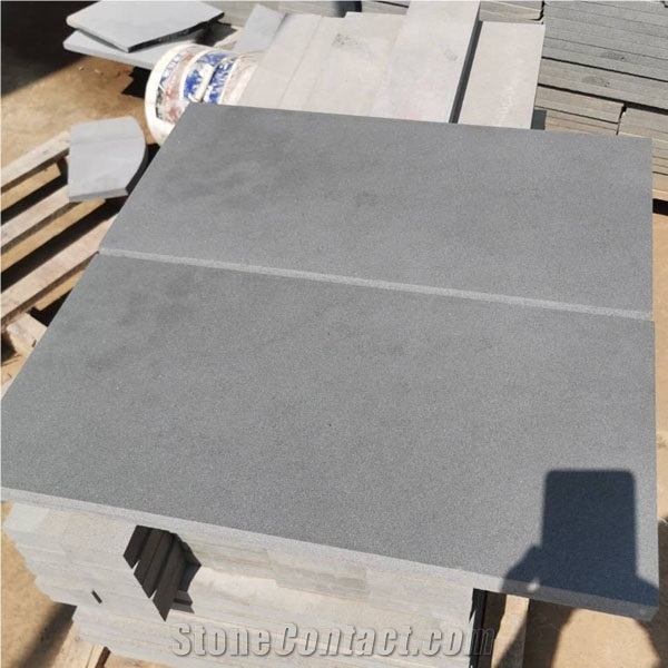 Black Honed Finish Basalt Flooring Tiles Stone