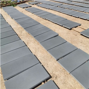 Black Honed Finish Basalt Flooring Tiles Stone