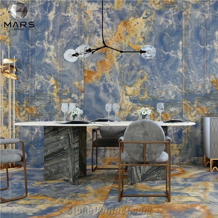 Blue Onyx Luxury Interior Decoration Jade Slab
