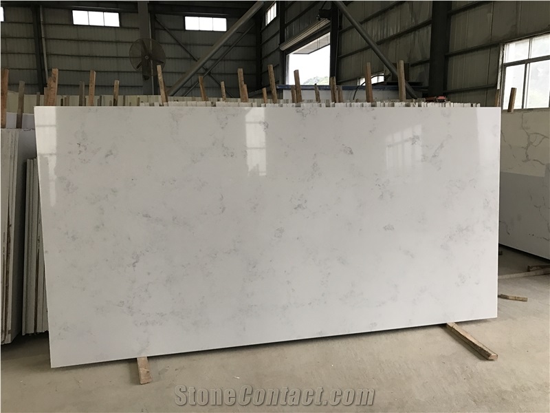 Carrara White Marble Quartz Slab for Countertop Slabs