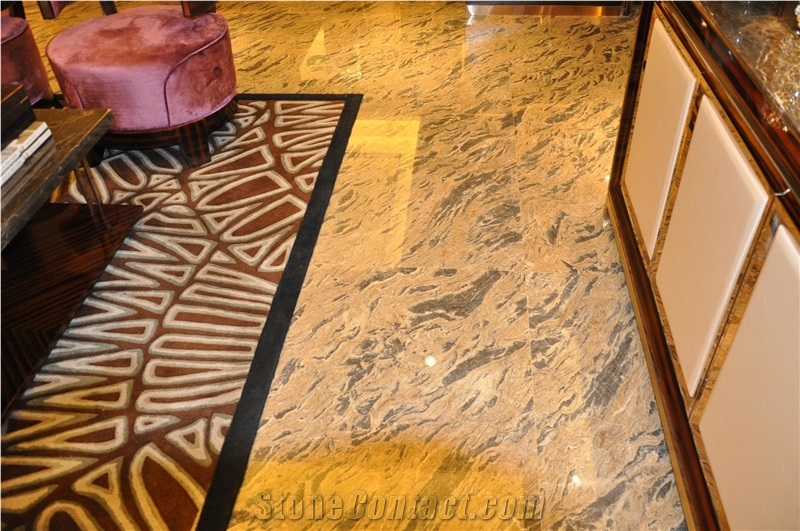 China Apollo Marble Beige Brown Slab Tile Floor Wall