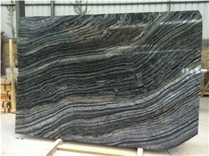 Chinese Ancient Wood Marble Black Slab Tile Floor Wall