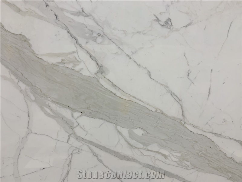 Italy Calacatta White Marble Slab Tile Floor Wall