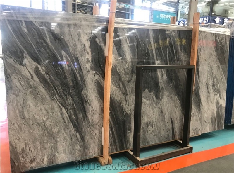 Italy Florence Grey Marble Slab Tile Flooring Wall