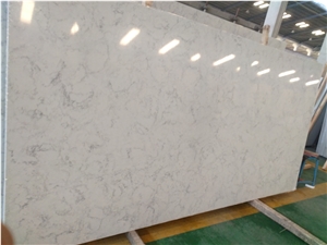 Marble Effect White Carrara Quartz Stone Slab