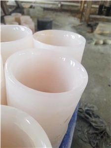Pink Onyx Natural Stone Candle Jar Holders