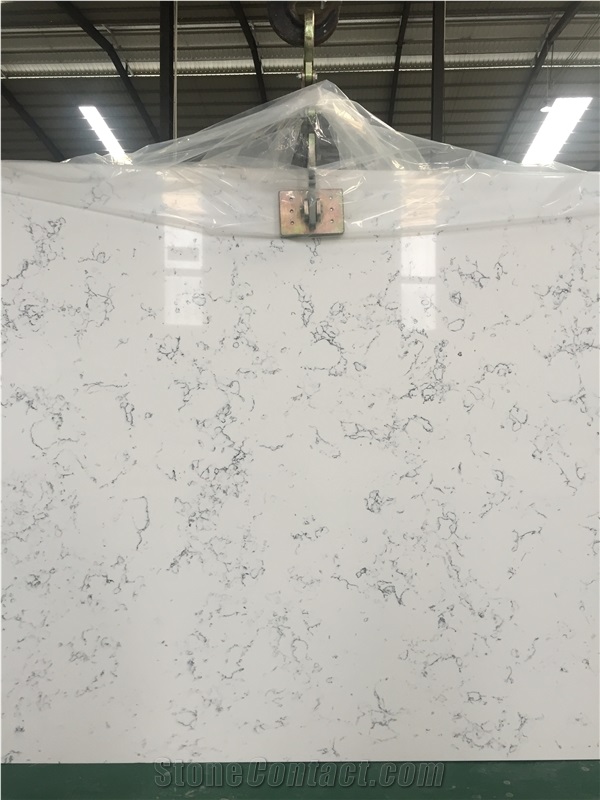 Venus Carrara Artificial Quartz Slab for Kitchen Countertop