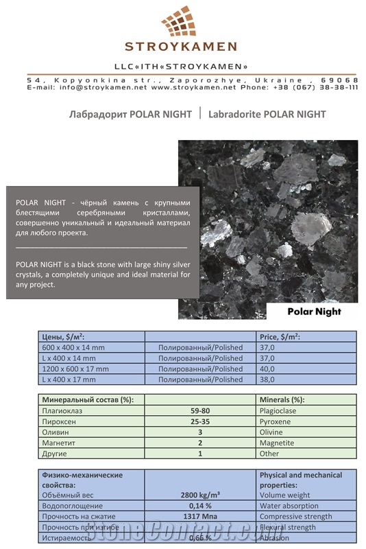Labradorite Polar Night Granite Slabs