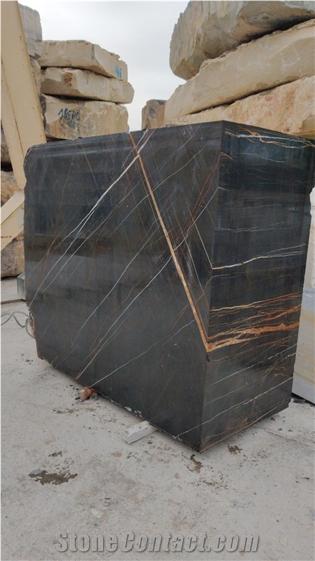 Noir Aziza Marble Block- Black Sahara Marble Blocks