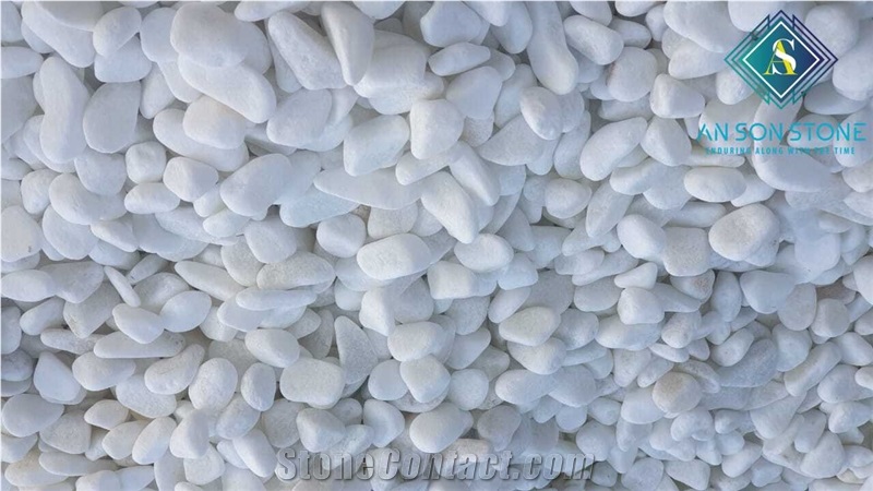 Cheap Natural Pebbles, White Marble Pebble Stone