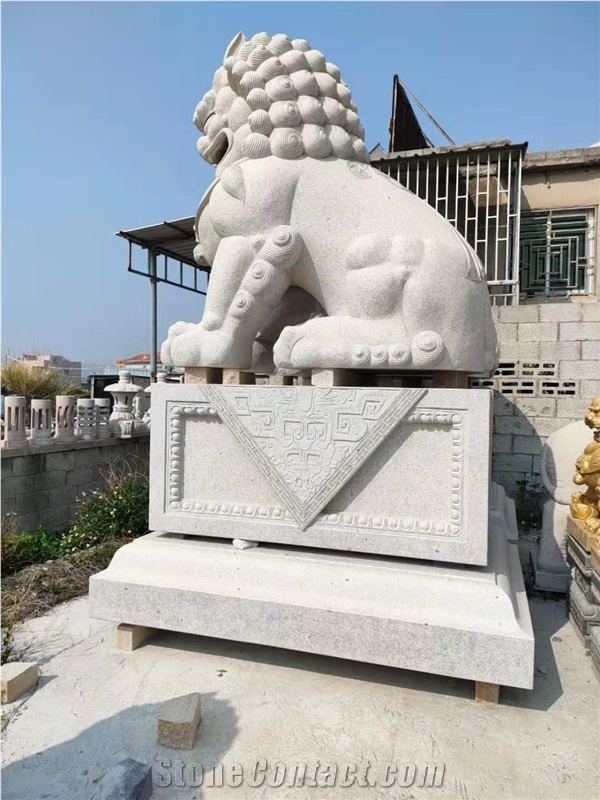 Abstract Lion Stone Sculpture Guardian Statue