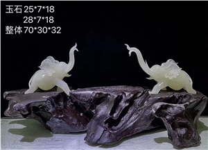 Boutique Bianco Onyx Elephant Sculpture Handicraft