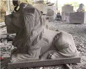 Cheap Simple Crouched Lion Garden Sculpture