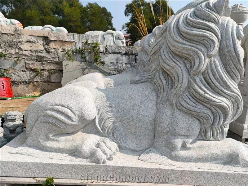 Cheap Street Lions Sculpture Granite Carving