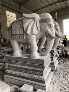 Natural Stone Garden Outdoor Elephant Statues