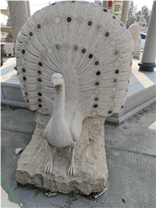 Natural Stone Peacock Garden Animal Sculpture