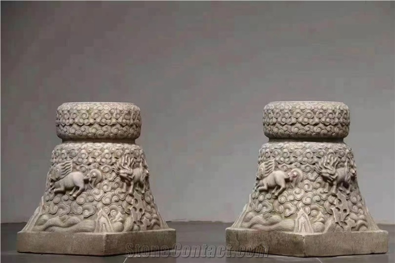 Stone Basic Pedestal Columns Decorated Pillars