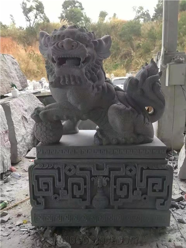 Top Quality Granite Stone Hotel Lions Sculpture