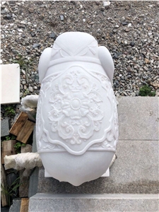 Top Quality Pure White Marble Animal Sculpture