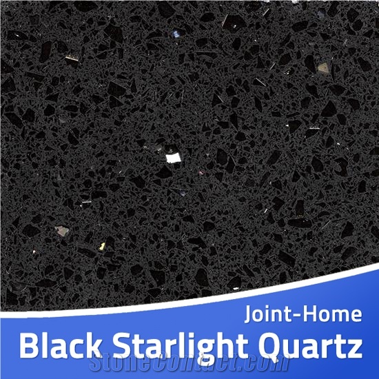 Crystal Black Starlight Starfish Quartz Stone Slab