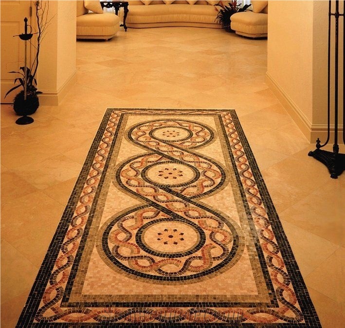 Marble Mosaic Floor Rosette,Mosaic Carpet Medallio