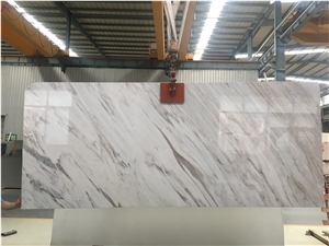 Bookmatched Palissandro White Marble Slabs