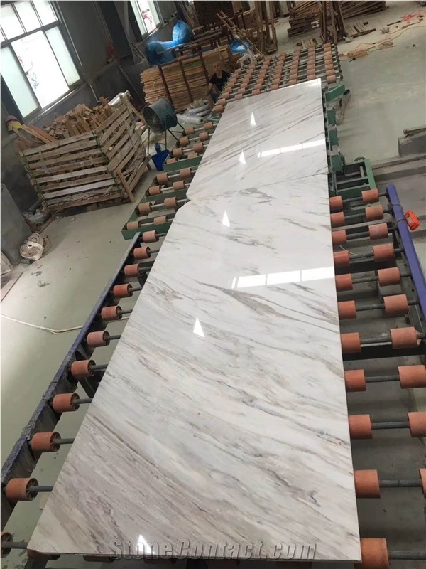Bookmatched Palissandro White Marble Slabs
