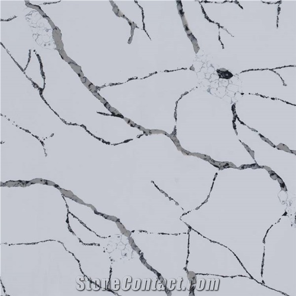 Customized Marble Look Sparkle Quartz Stone Countertop