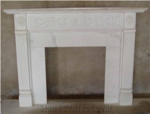 Electric Indoor White Stone Fireplace for Household