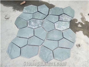 Exterior Decorative Green Slate Random Flagstone Courtyard