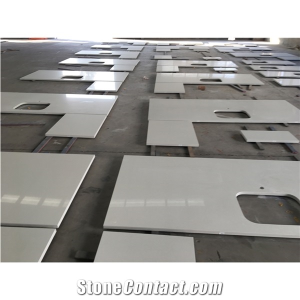 Factory Supply Stone Crystal White Quartz Bathroom Tiles