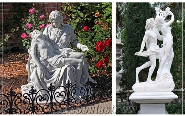 Garden Statue Cover Marble Country Girl Sculpture,Outdoor