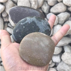 Grey Round Flat River Pebble Stone, Drawing Pebblestone