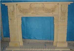 Hand Carve Black Marble Fireplace Surround，Fireplace Mantels